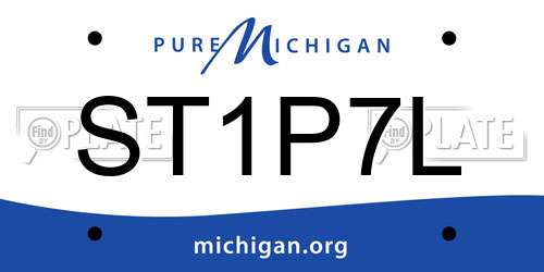 ST1P7L Michigan License Plate