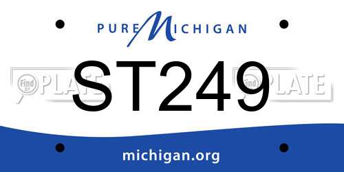 ST249 Michigan License Plate