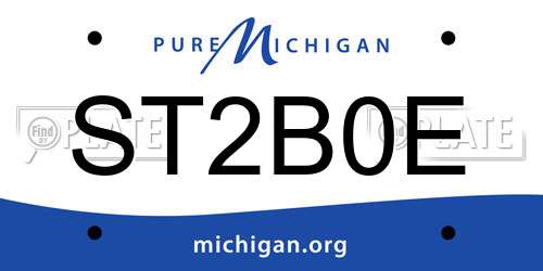 ST2B0E Michigan License Plate