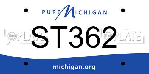 ST362 Michigan License Plate