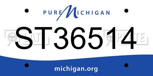 ST36514 Michigan License Plate