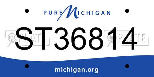 ST36814 Michigan License Plate