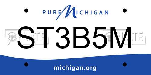 ST3B5M Michigan License Plate