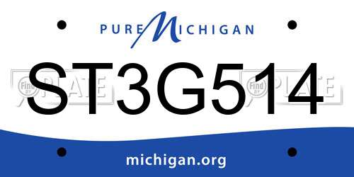 ST3G514 Michigan License Plate