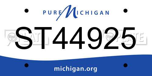 ST44925 Michigan License Plate