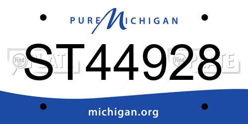 ST44928 Michigan License Plate