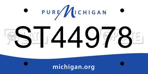 ST44978 Michigan License Plate