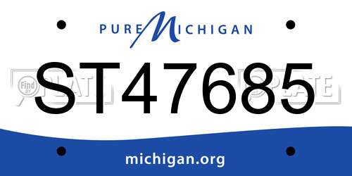 ST47685 Michigan License Plate
