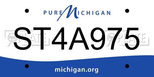 ST4A975 Michigan License Plate