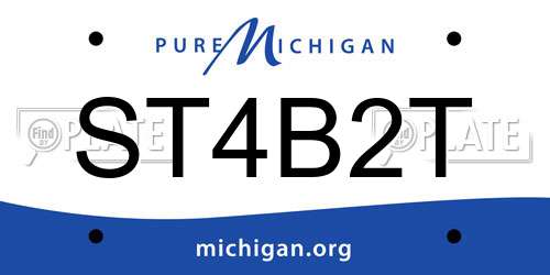 ST4B2T Michigan License Plate