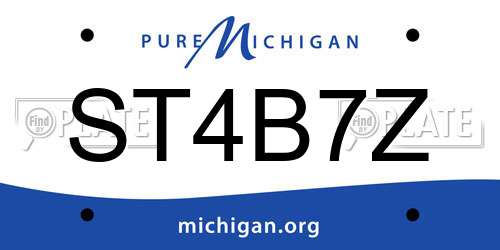 ST4B7Z Michigan License Plate