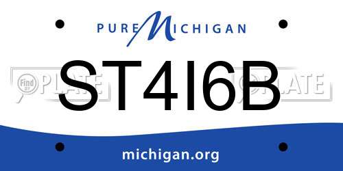 ST4I6B Michigan License Plate