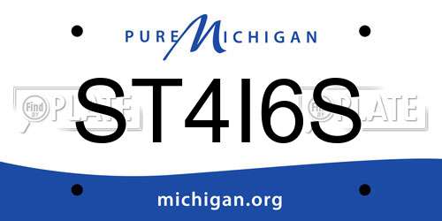 ST4I6S Michigan License Plate