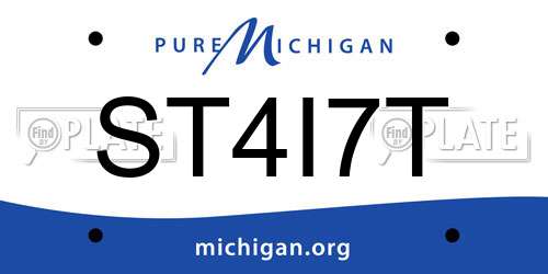 ST4I7T Michigan License Plate