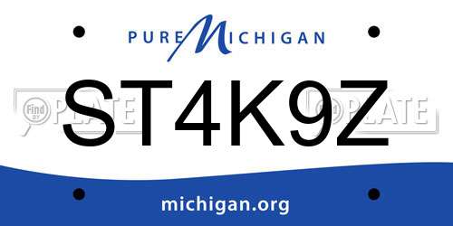 ST4K9Z Michigan License Plate