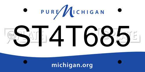 ST4T685 Michigan License Plate
