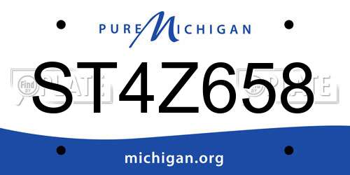 ST4Z658 Michigan License Plate