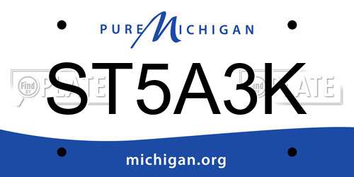 ST5A3K Michigan License Plate