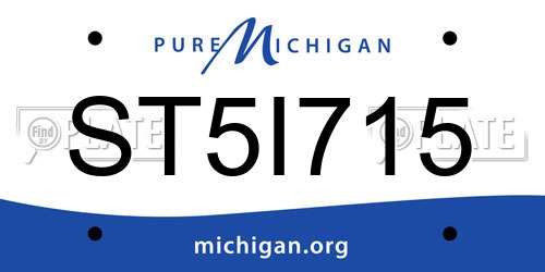ST5I715 Michigan License Plate