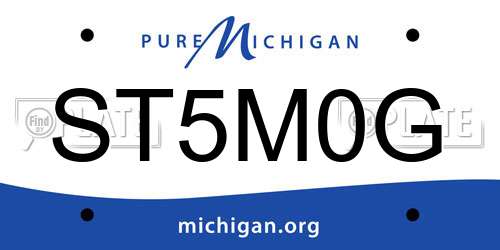ST5M0G Michigan License Plate