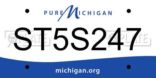 ST5S247 Michigan License Plate