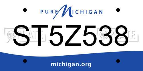 ST5Z538 Michigan License Plate