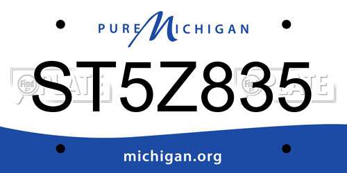 ST5Z835 Michigan License Plate