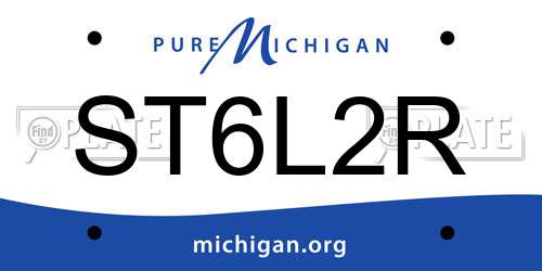 ST6L2R Michigan License Plate
