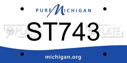 ST743 Michigan License Plate