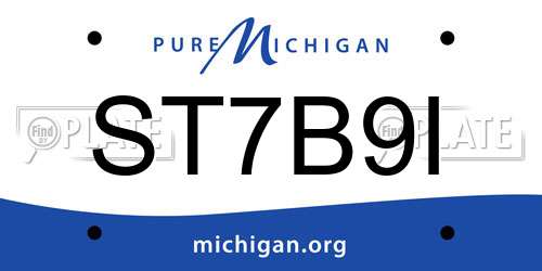 ST7B9I Michigan License Plate