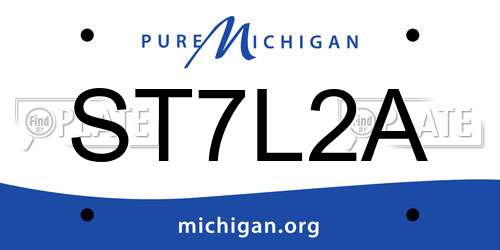 ST7L2A Michigan License Plate