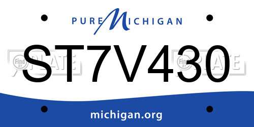 ST7V430 Michigan License Plate