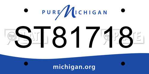 ST81718 Michigan License Plate
