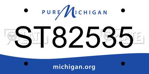 ST82535 Michigan License Plate