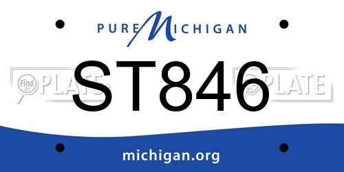 ST846 Michigan License Plate