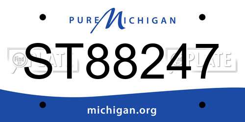 ST88247 Michigan License Plate