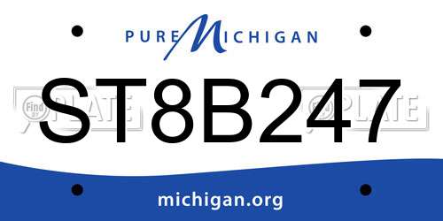 ST8B247 Michigan License Plate