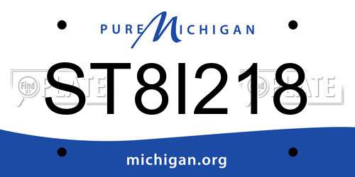 ST8I218 Michigan License Plate