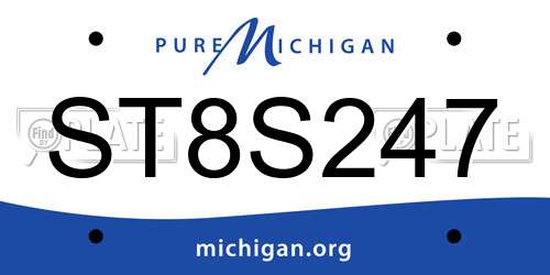 ST8S247 Michigan License Plate