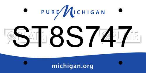 ST8S747 Michigan License Plate