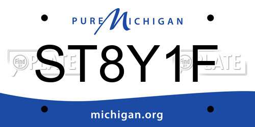 ST8Y1F Michigan License Plate