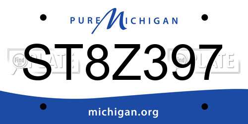 ST8Z397 Michigan License Plate