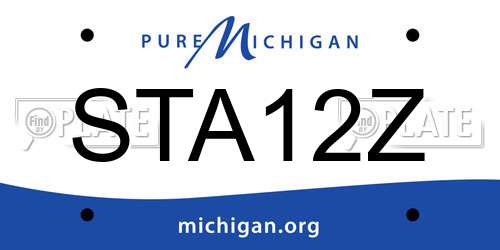 STA12Z Michigan License Plate