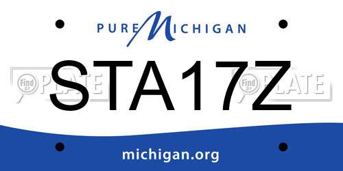STA17Z Michigan License Plate