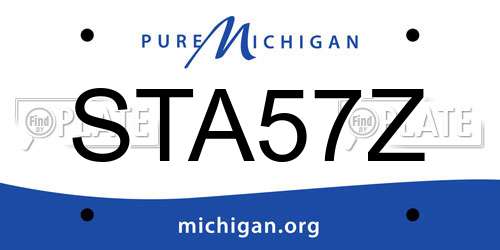 STA57Z Michigan License Plate