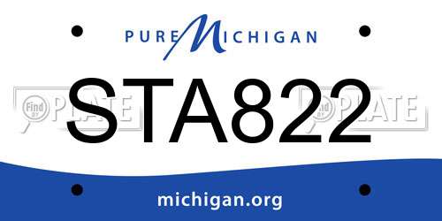 STA822 Michigan License Plate