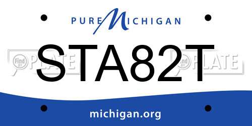STA82T Michigan License Plate