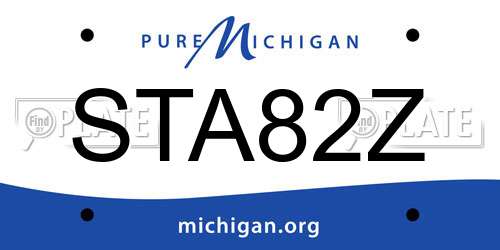 STA82Z Michigan License Plate