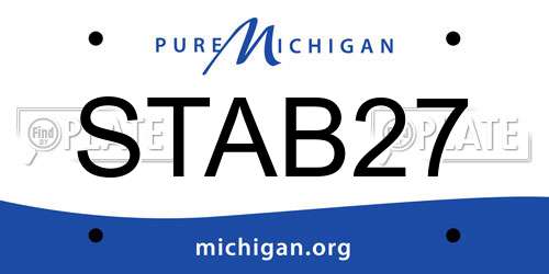 STAB27 Michigan License Plate
