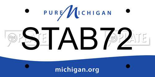 STAB72 Michigan License Plate
